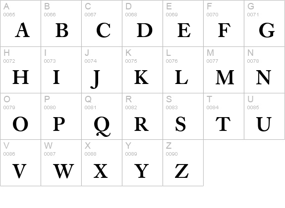 Caslon Buch BQ Medium uppercase A-Z preview