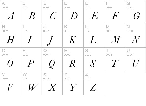 CaslonC437-ItalicH uppercase A-Z preview