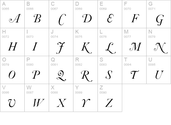 CaslonC437-ItalicSmallCaps uppercase A-Z preview