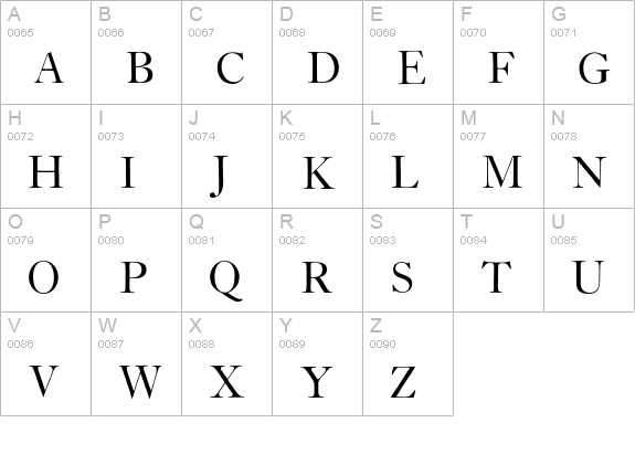 CaslonH-SC uppercase A-Z preview