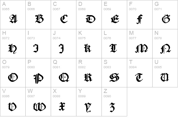 CaslonishFraxx uppercase A-Z preview