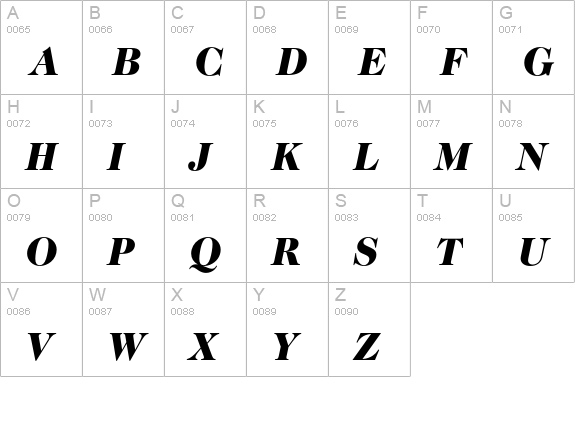 CaslonNo224EF-BlackItalic uppercase A-Z preview