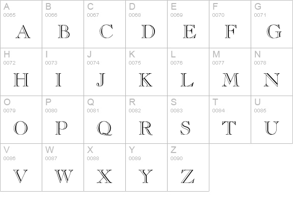 CASLONOPENFACE-Thin uppercase A-Z preview