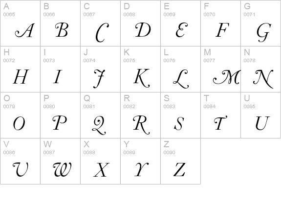 CaslonQW-Italic uppercase A-Z preview