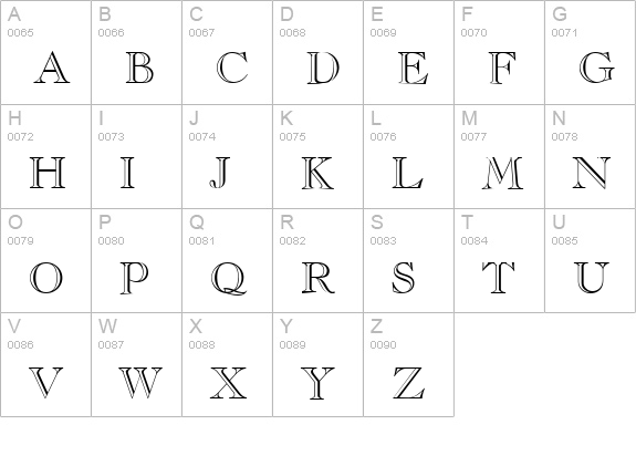 CasperOpenFace uppercase A-Z preview