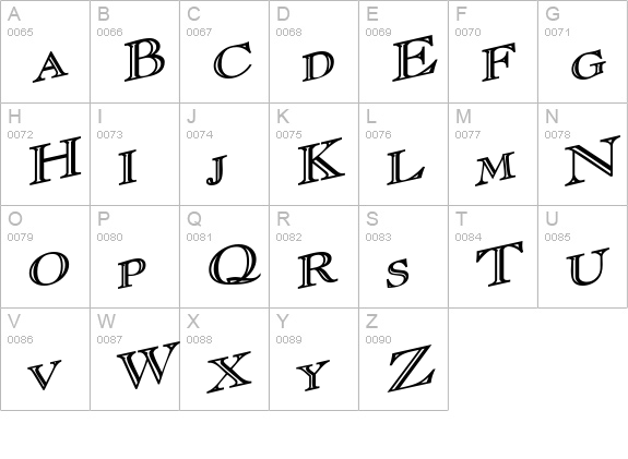 CasqueOpenFaceWacky Bold uppercase A-Z preview