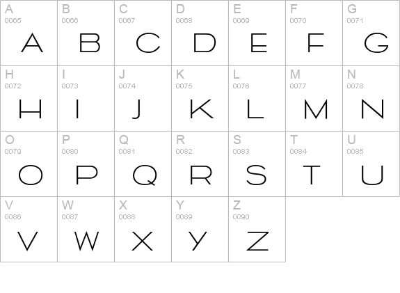 CassandraEF-Light uppercase A-Z preview