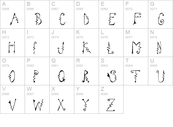 Cassatta Zig uppercase A-Z preview