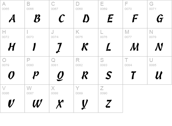 Cassia uppercase A-Z preview