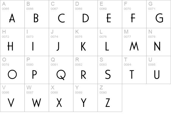 Cassius uppercase A-Z preview