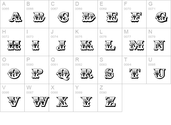 Cast Iron uppercase A-Z preview