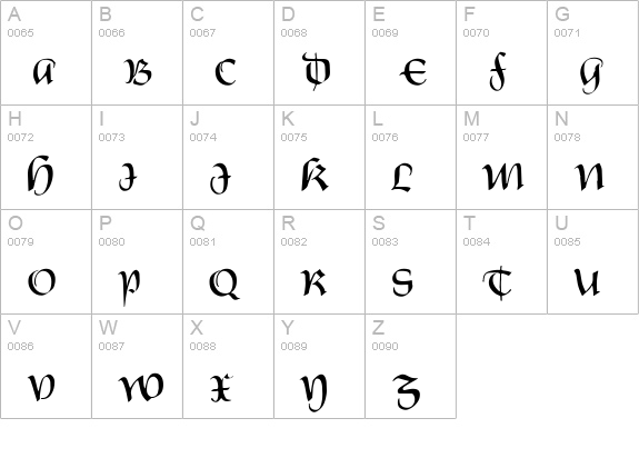 Castiglione Regular uppercase A-Z preview