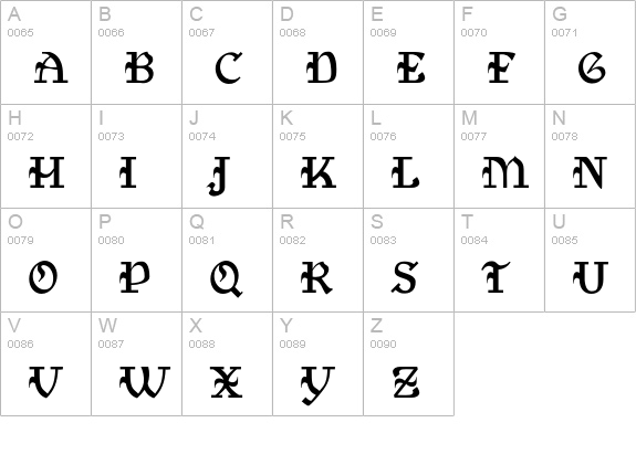 Castle uppercase A-Z preview