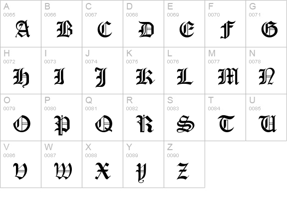 CastleFont uppercase A-Z preview