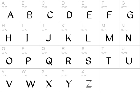 Castorgate - Distort uppercase A-Z preview