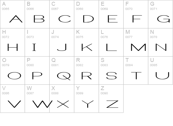Castorgate Wide uppercase A-Z preview