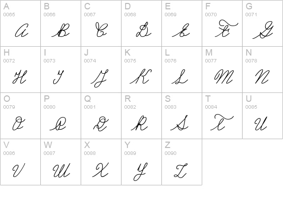 Castro Script PERSONAL USE ONLY uppercase A-Z preview