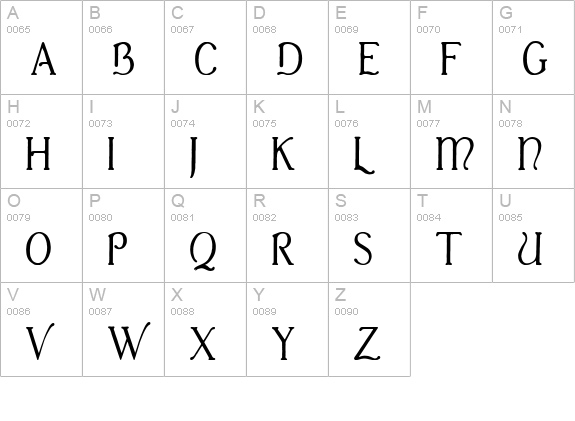 Casua uppercase A-Z preview
