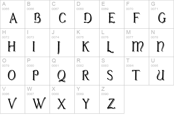 Casua_Shopsign uppercase A-Z preview