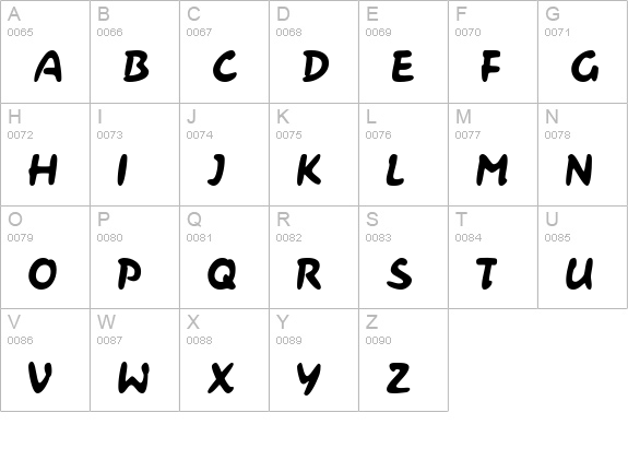 Casual Contact MF uppercase A-Z preview