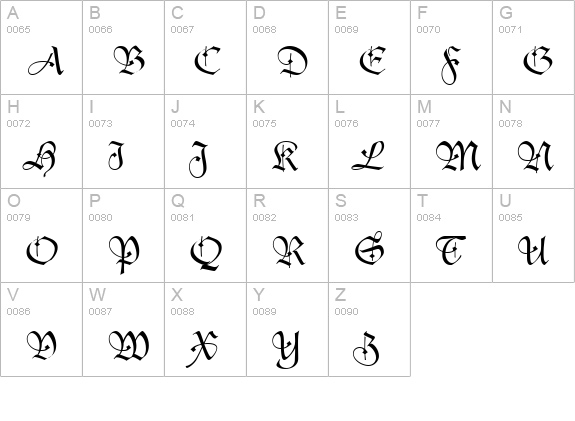 Casual Script SSi uppercase A-Z preview