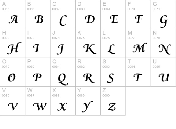 Cataneo Bold Swash uppercase A-Z preview