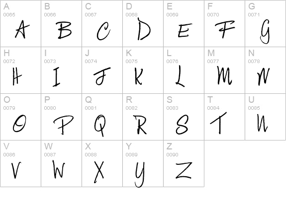 CatercareScript-Regular uppercase A-Z preview