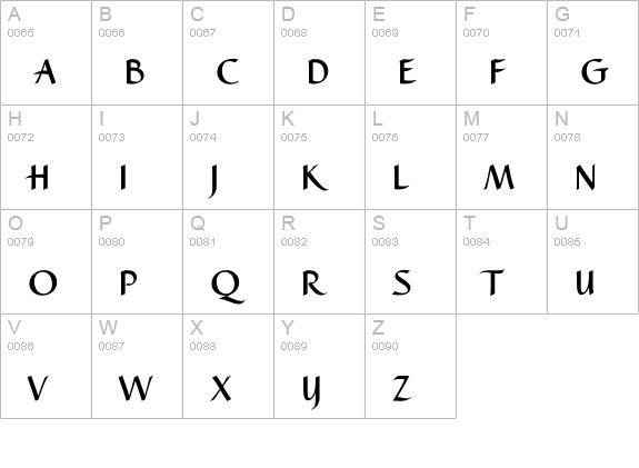 Caterina Bold uppercase A-Z preview