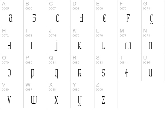 Catharsis Requiem uppercase A-Z preview
