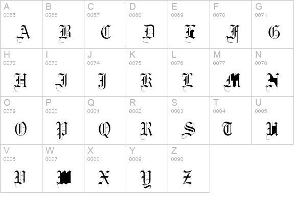 CathedralGrandeur uppercase A-Z preview