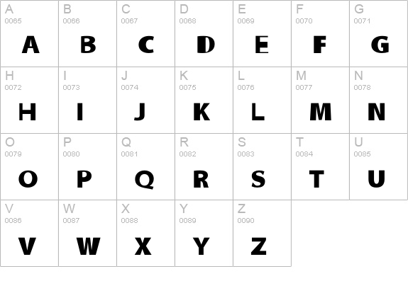 Cathodelic uppercase A-Z preview