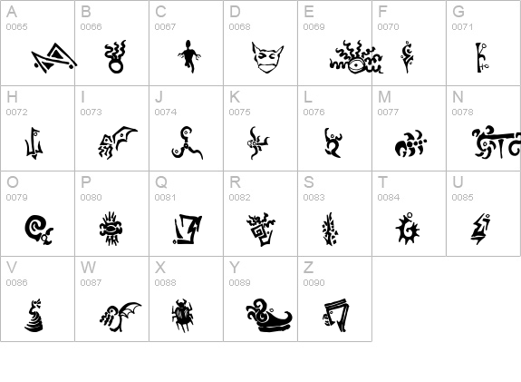 Cathzulu Extraz uppercase A-Z preview