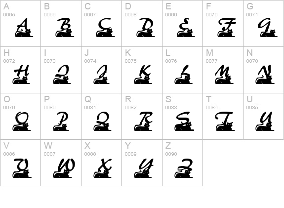 Catstuff uppercase A-Z preview