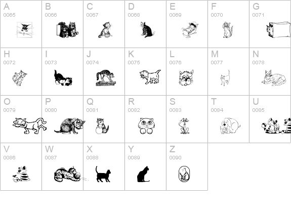 CattArt uppercase A-Z preview