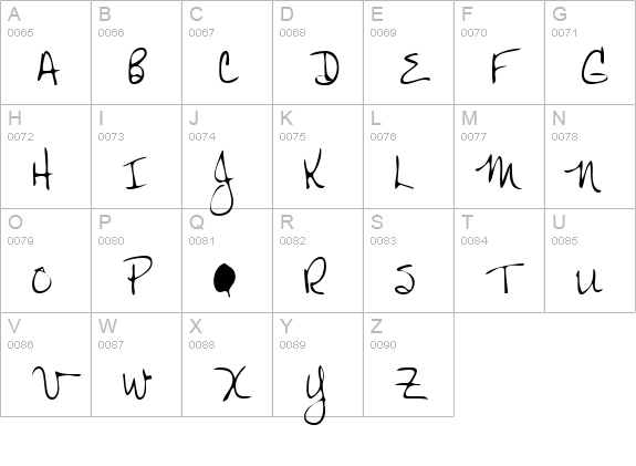 CattsHand Regular uppercase A-Z preview