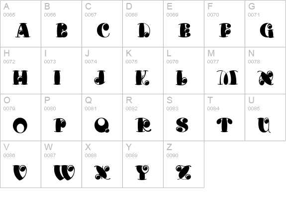 Catty Wumpas NF uppercase A-Z preview