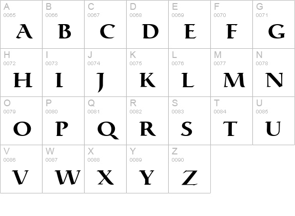 Catull (R) Mediu OsF uppercase A-Z preview