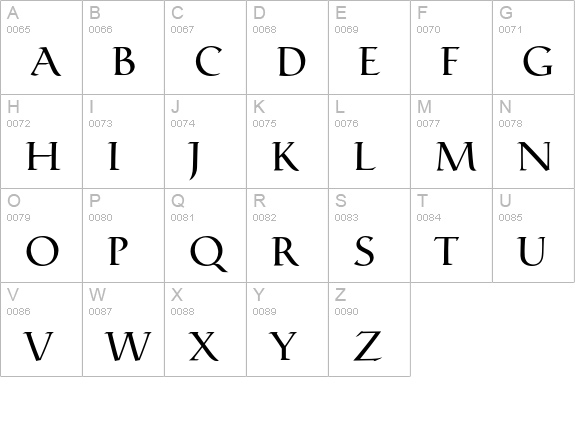 Catull BQ Regular uppercase A-Z preview