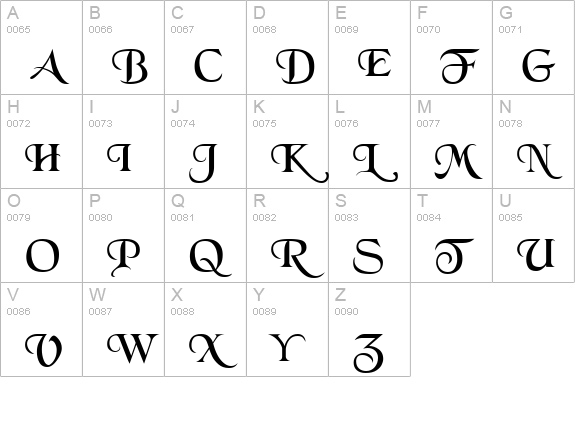 Catweazle uppercase A-Z preview