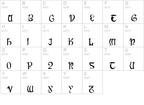 Cauldron Medium uppercase A-Z preview