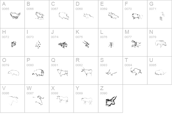 caveart uppercase A-Z preview