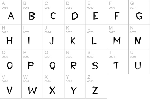 Cavemann uppercase A-Z preview