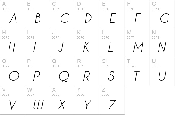 Caviar Dreams Italic uppercase A-Z preview