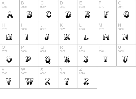Cayenne-Regular uppercase A-Z preview