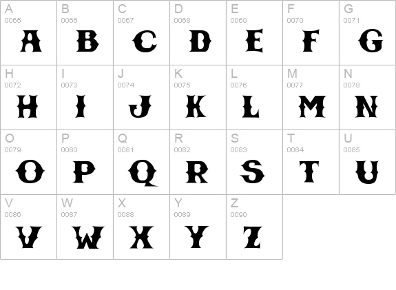 CBGBFontSolid uppercase A-Z preview