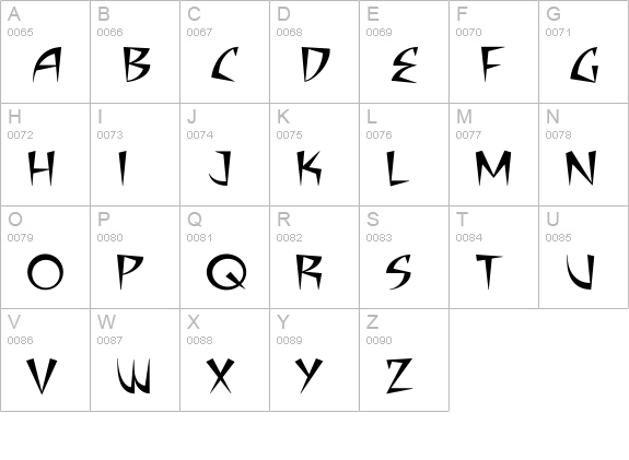 CCAdamantium-Fang uppercase A-Z preview