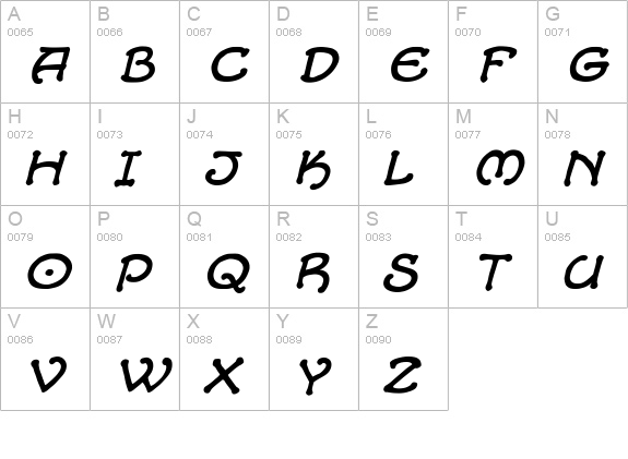 CCAlchemite-Italic uppercase A-Z preview