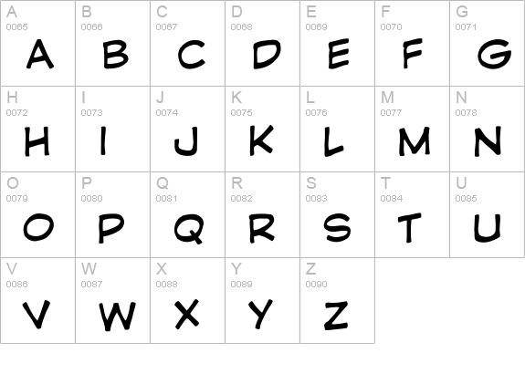 CCComicrazy-Roman uppercase A-Z preview