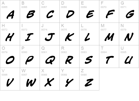 CCJimLee-BoldItalic uppercase A-Z preview