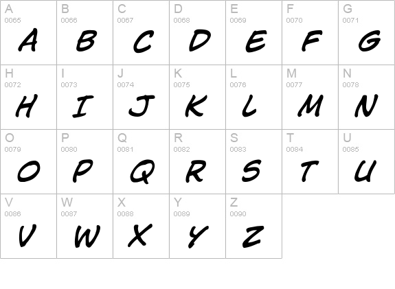 CCJimLee-Italic uppercase A-Z preview